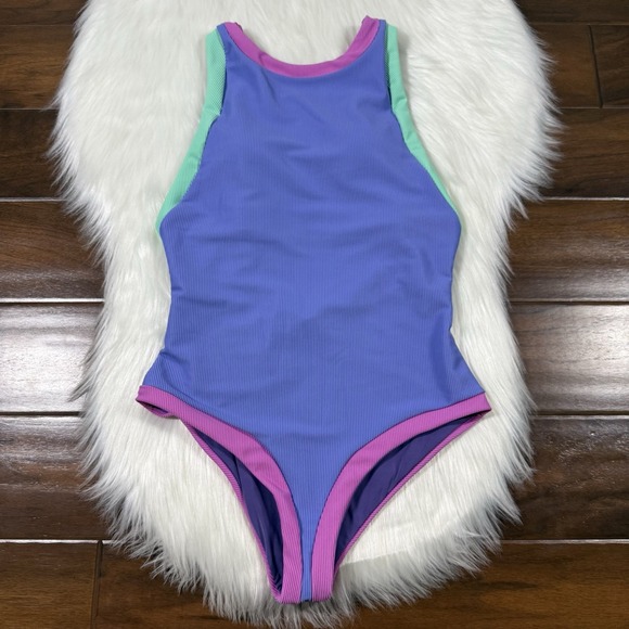 Beach Riot Other - Beach Riot Size XS High Tide Color‎ Block Ribbed Steph One Piece Swimsuit